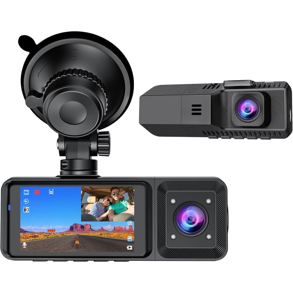 Dual Dash Cam Front and Inside 1080P Dual Dash Cam för bilar Front Inside Dash Cams för bilar med infrarött mörkerseende, parkeringsmonitor för lastbil och