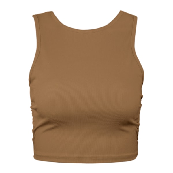 Hihaton liivi Crop Tank Top Casual pyöreä pääntie sitova Crop toppi