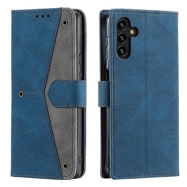 Kompatibel med Samsung Galaxy A16 Läderfodral Splicing Stitching Plånboksställ Telefonfodral med Rem A