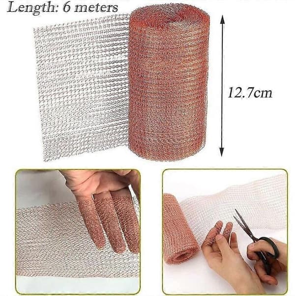 Kobbernet, kobbernet mod snegle, mus, fugle og nematoder, havebeskyttelse mod gnavere, strikket kobbernet 12,7 cm x 6 m A