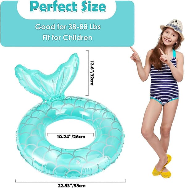 Uppblåsbara badringar, poolbadring, flytring, sommarvattenlek, strandfest, poolleksaker för barn A