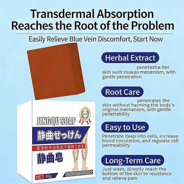 Jingqu Tvål Örtåderbråck Lindring Cirkulationsstöd Hudvård A