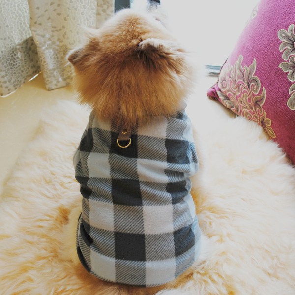 4 Pet fleece klær Klassisk rutete varm flanell kjæledyr klær