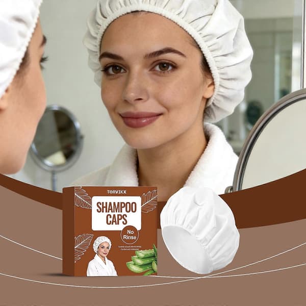 TORVIKX No Rinse Shampoo Cap Hellävarainen kuivashampoopipo matkustaville vuodepotilaille A