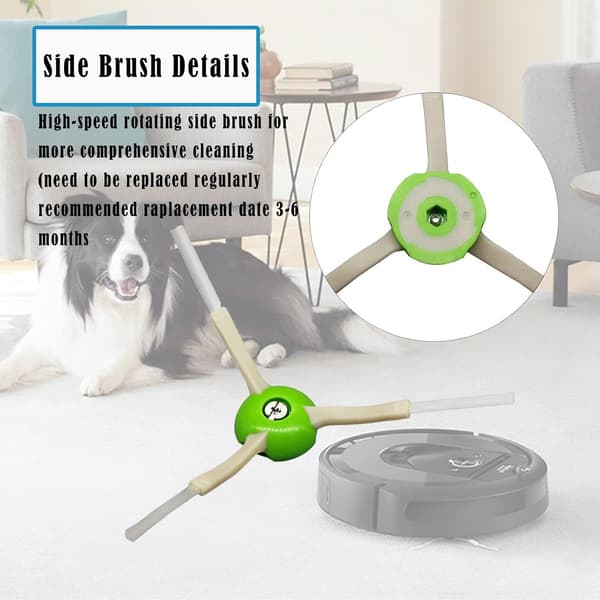 Reservedele Børster til iRobot Roomba i, e, & j Serie E3 E5 E6 E7 i7 i7+/i7 Plus j7 i6 i8 i3 i3+ i4 Plus 3150, Tilbehørssæt Filtre Side