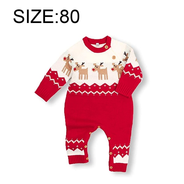 Baby juletrøje Småbørnsrensdyr Outfit Langærmet klud