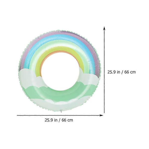 Badering med pailletdesign til sommerbrug med 1 farverig oppustelig ring A