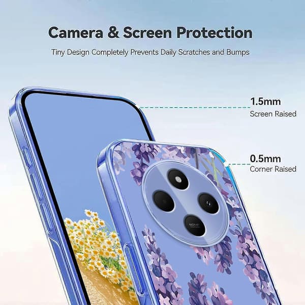 Blommönster Målat TPU-telefonfodral för Redmi 14C / Poco C75