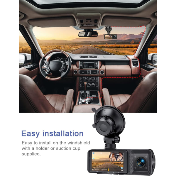 Dual Dash Cam edessä ja sisällä 1080P Dual Dash Cam autoille Edessä sisäpuolen kojelautakamerat autoille, joissa on infrapuna-yönäkö, pysäköintivalvonta kuorma-autoille ja