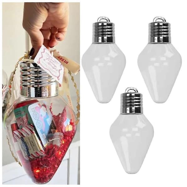 Fyllbara glödlampformade prydnader Transparent julgransprydnad julklapp Style 1