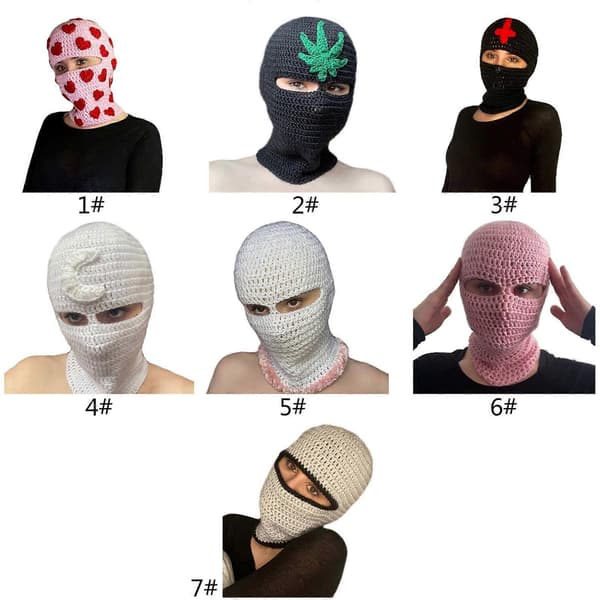 Rolig rånarbalaklava Herrdräkt Mössor Halloweenpresent Pullovermössa Mjuk mössa Halloweenpresent Varm Mjuk Balaklavamössa Rosa A