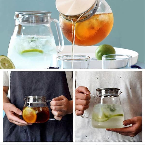 Gennemsigtig tekande i glas med filterlåg, multifunktionel stilfuld tekande til duftende te A