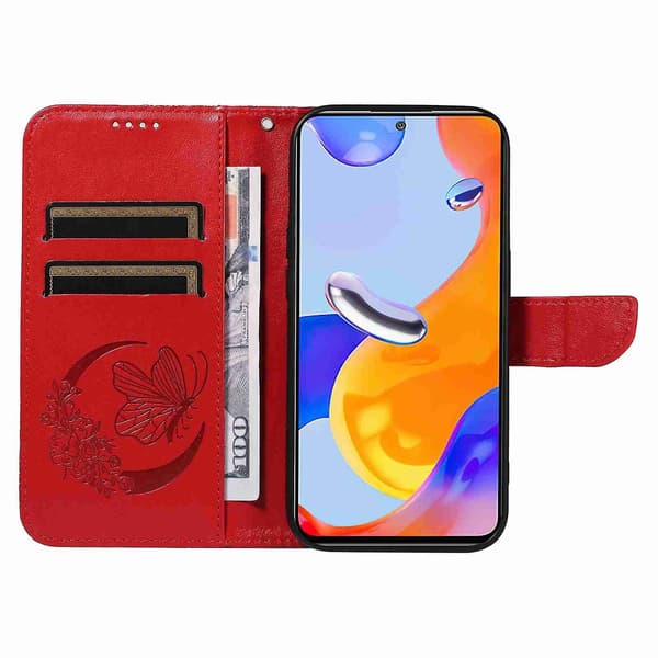 Læder telefoncover til Xiaomi Redmi Note 11 4G / 11SRed