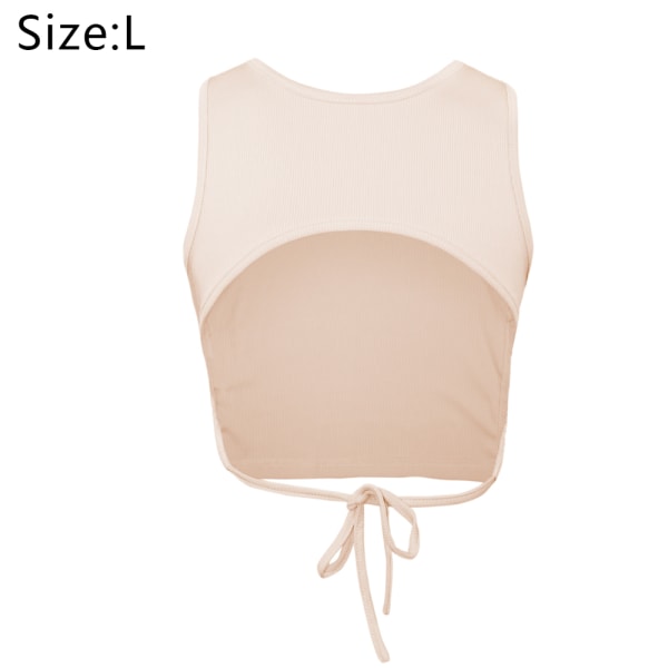 Sleeveless Vest Crop Tank Top Casual Crew Neck Binding Crop Top