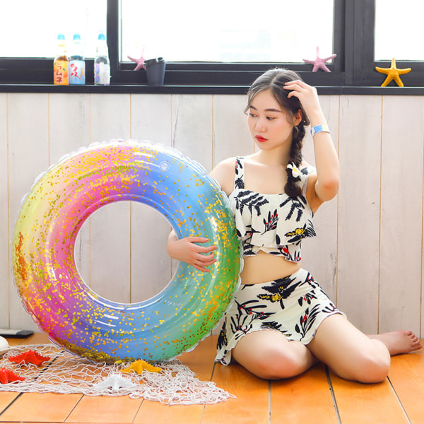 Glitter Pool Floats Inner Tubes til Vand Donut Floatie til