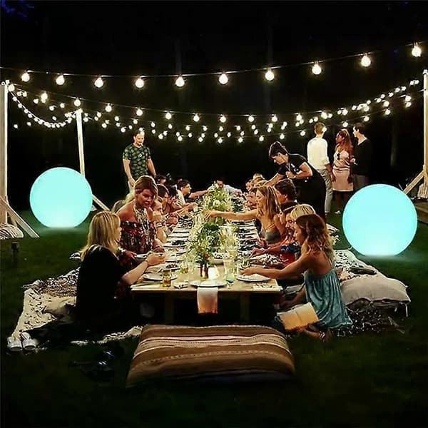 Oppustelige Poolbolde Glød i Mørke Stranddekoration Flydende Led Natlys Til Baghave Sommer Poolside Have A