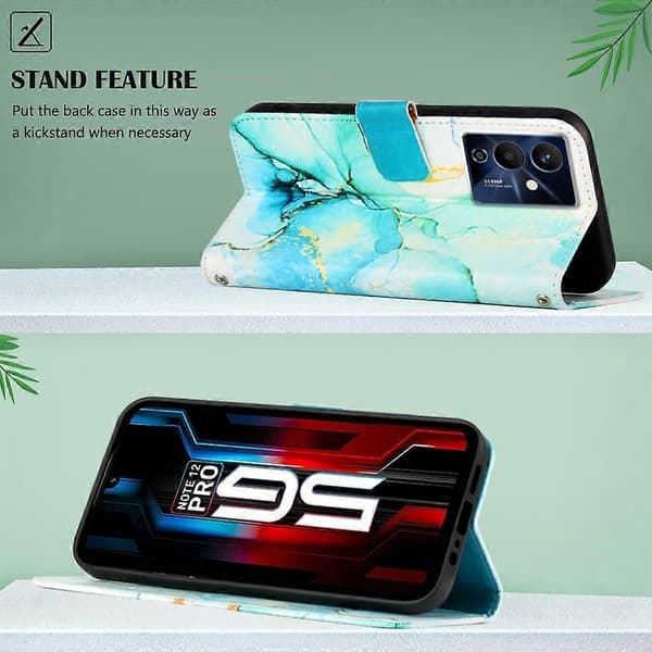 För Infinix Note 12 Pro 5G PT003 Marmormönster Flip Läder Telefonfodral