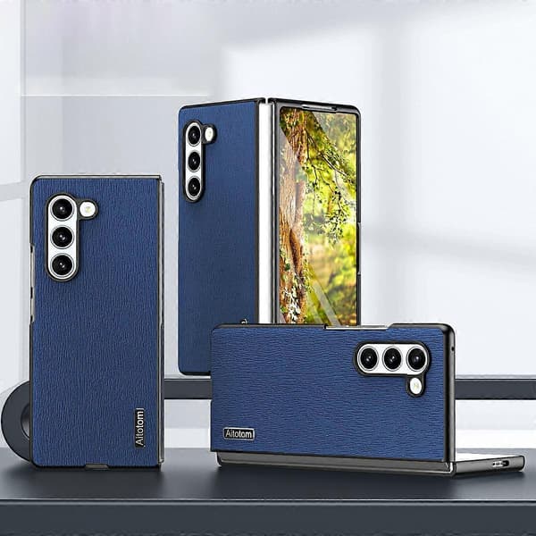 Telefondeksel i trebarklær, støtsikkert, for Samsung Galaxy Z Fold6 5G A