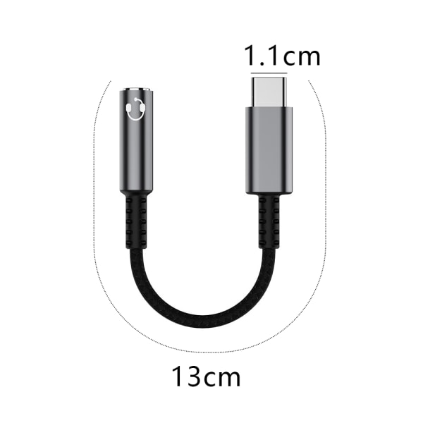 USB C till 3,5 mm adapter för hörlursuttag för honor (2 förpackningar), USB typ