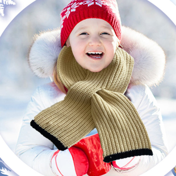 Stickad scarf för barn Mode enfärgad toddler mjuka varma halsdukar
