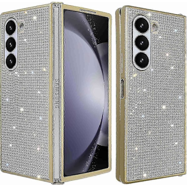 Glitter støtsikkert deksel til Samsung Galaxy Z Fold 6 og håndstropp A