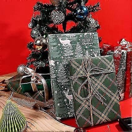 Julklappspapper Rulle x 3M, Julklappspapper Guldpläterad Yta Lämplig Stor Present, Återvinningsbart Omslagspapper för Barn som Slår in Presenter A