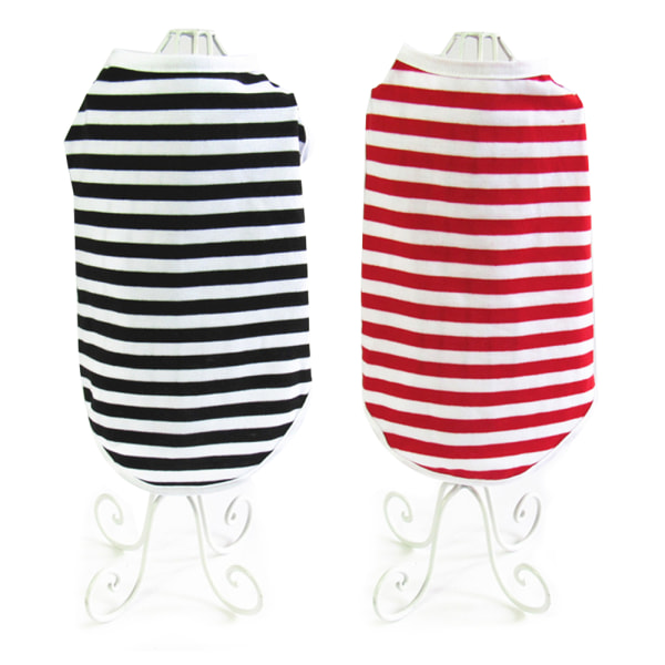 2st Pet Stripe Linne Pet Crew Neck T-shirt Cool linne