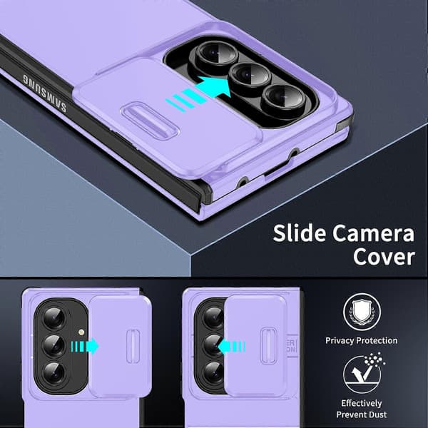 Skydende Camshield TPU + PC Telefoncover Lilla Til Samsung Galaxy Z Fold7