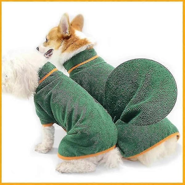 Hundebadekåbe Håndklæde Blød Superabsorberende Badekåbe Tørrende Fugt Pyjamas Til Hund Ny (M) A