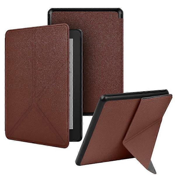 Flip-etui til Kindle Paperwhite 12. generation-2024 7\", slankt stativcover (kaffe)