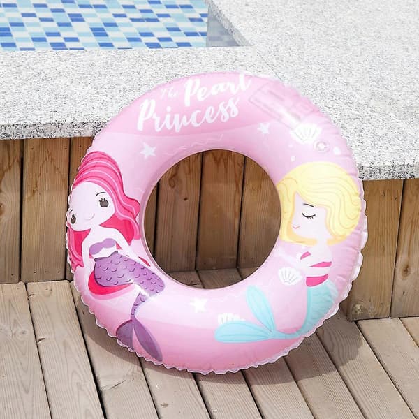 Uppblåsbar simring med tropiska löv för pool - Rosa - 60 A
