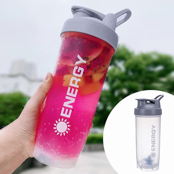KAGAYD 1-pack (500ml/700ml) 28 Oz proteinshakerflaskor kompatibla med proteinblandningar, 2x vispar, läckagesäkra koppar A