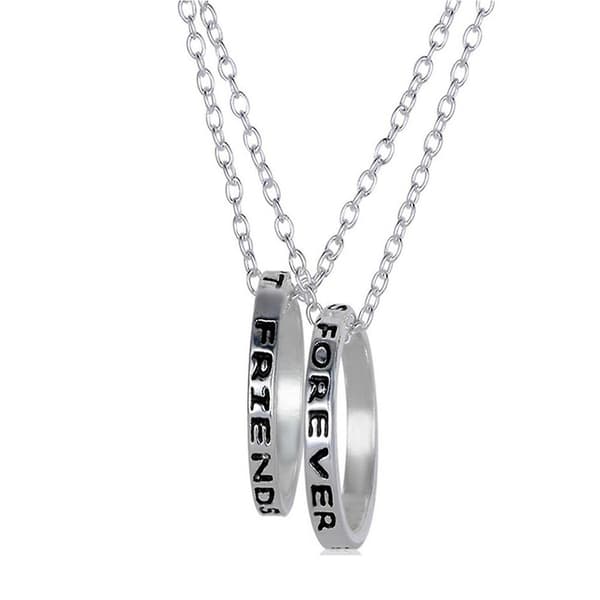 Modiga halsband Mode Silver Guld BFF Bästa vänner för alltid 2-delade kärleksringar Evighetshalsband A