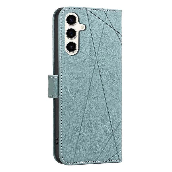 Geometrisk mønster RFID læder telefoncover (grøn, til Samsung Galaxy S23+ 5G)