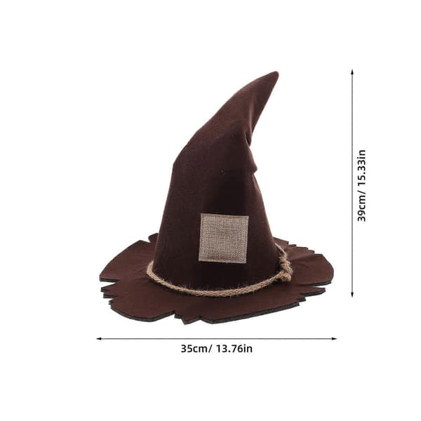 Fugleskræmselhat Halloween Cosplay Nonwoven Stof til Halloween Heksehat A