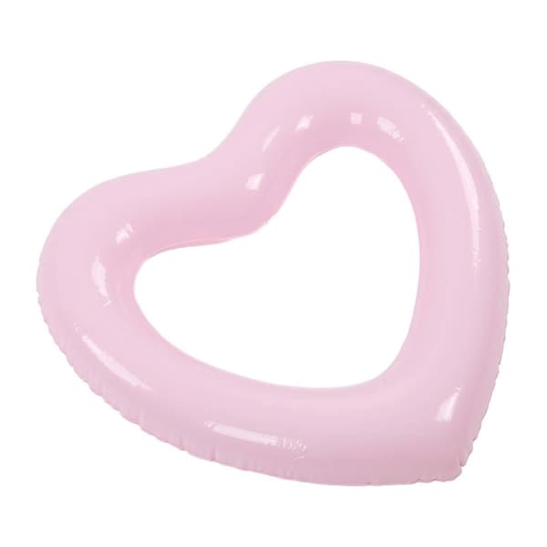Hjerteformet svømmering 45 cm tyk rivefast PVC-materiale oppustelige flyderinge til poolfeststrande A