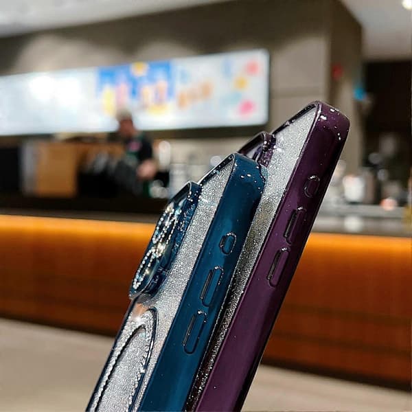 iPhone 15 Pro magneettikotelo TPU + PC Glitter Sparkle -puhelinkuori A