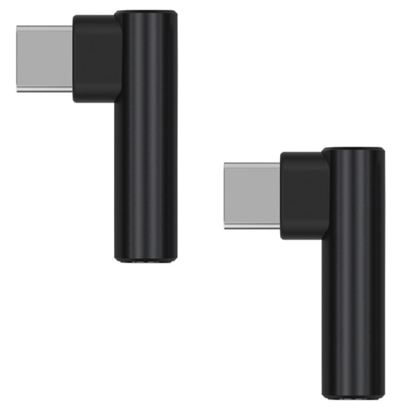 2-Pack USB C til 3,5 mm lydhodetelefonadapter, Type C til Aux
