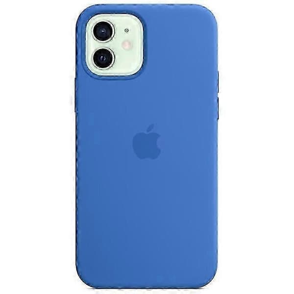 Silikonecover med MagSafe til iPhone 12 Pro og 12 etui 1:1 skala induktions-popover-design (blå)