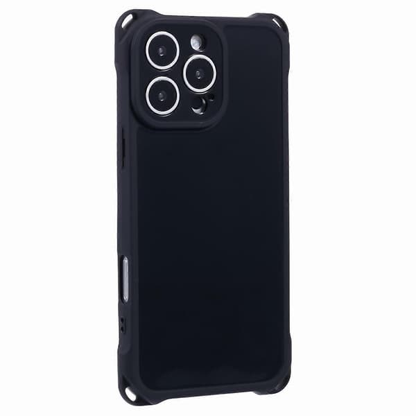 Til iPhone 16 Pro Max etui forstærket hjørnebeskyttelse TPU telefoncover sort