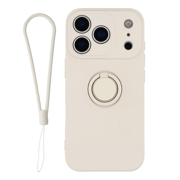 iPhone 17 Pro Max silikonikuori hihnarenkaalla ja jalustalla (harmaa, harmaa)
