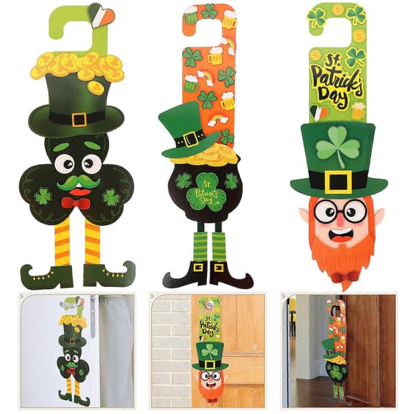 St. Patrick Vægdekoration Shamrock-mærkater til dekoration 12 sæt assorterede farver A