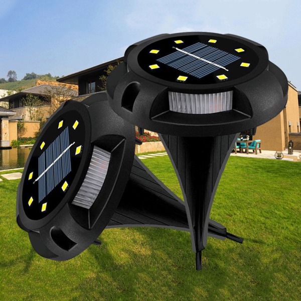 4-pack solcellslampor för golv med 12 LED-solskivor för trädgården