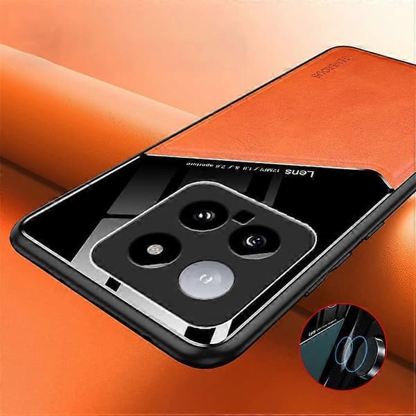 Kompatibel med Xiaomi 14 mobilskal Anti-fall PU+TPU+PC Magnetisk bilfäste Baksida Blå
