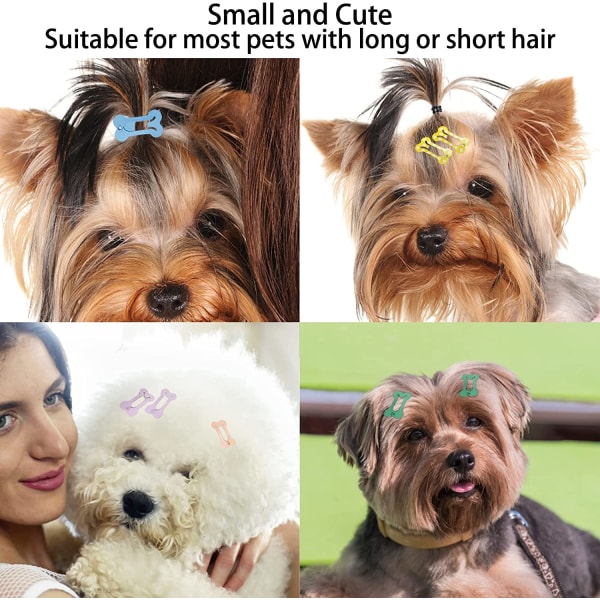 Søde 1" små knoglesnap-hårclips til kæledyrsplejeprodukter til hund