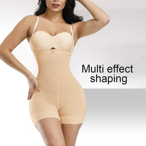 Damers One Piece Shapewear Lår Slimmer Mage Kontroll Body Shaper A