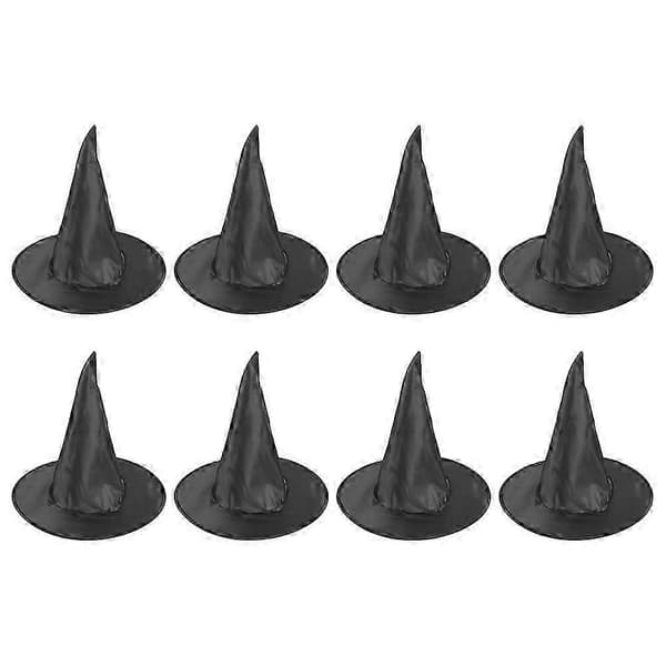 8 stk. dekorative Halloween-heksehatter Fest Cosplay-hatter Trollmannhetter til Halloween A