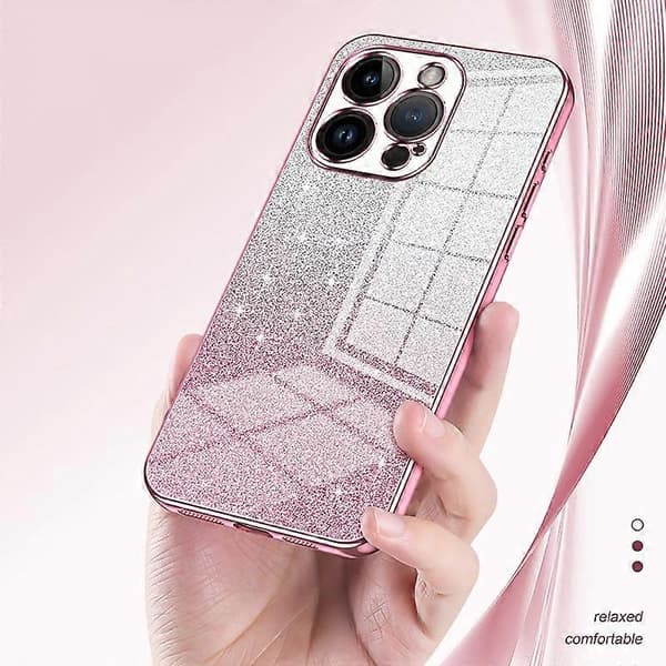 För iPhone 14 Pro Mobilskal Gradient Glitter Exakta Utskärningar Anti-rep TPU-fodral A