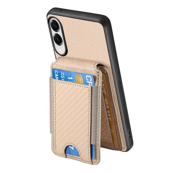Vertikalt flip-plånboksfodral i kolfiber för Samsung Galaxy S25 Edge 5G