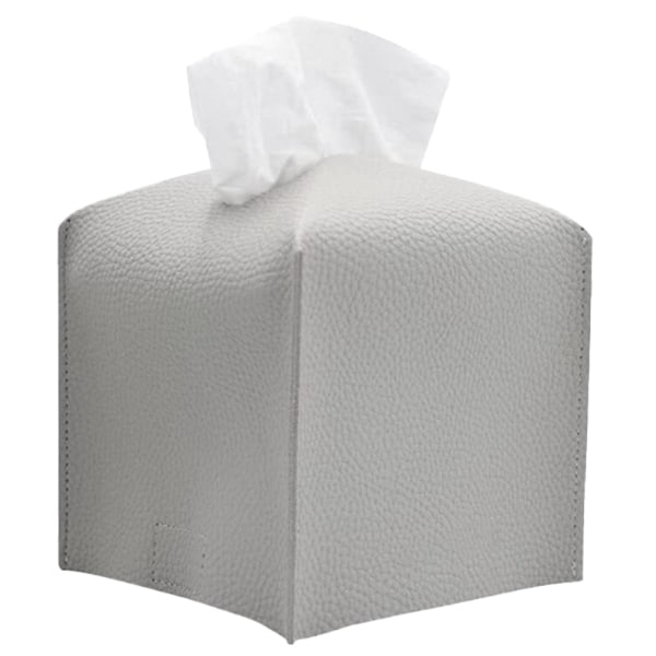 PU Læder Firkantet Tissue Box Cover Tissue Box Cover med bund